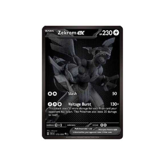 Pokémon TCG: SV Black Bolt - Zekrom ex - 172/086 (Secret Black-White Rare) - Picture 1 of 1